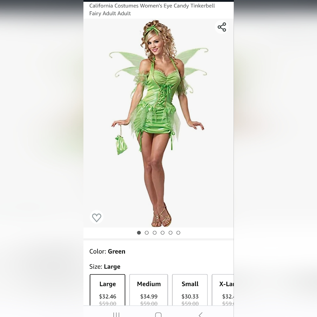 California Costumes Tinkerbell Fairy Size Large